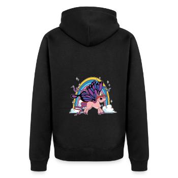 Rainbow Animal Gift Licorne papillon - Veste à capuche bio Premium Unisexe - noir - Dos - Nico (187cm)