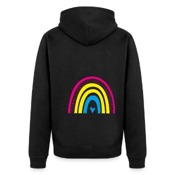 LGBT Pan Rainbow Equality Pansexual - Unisex Premium Organic Zip Hoodie - black - Back - Nico (187cm)