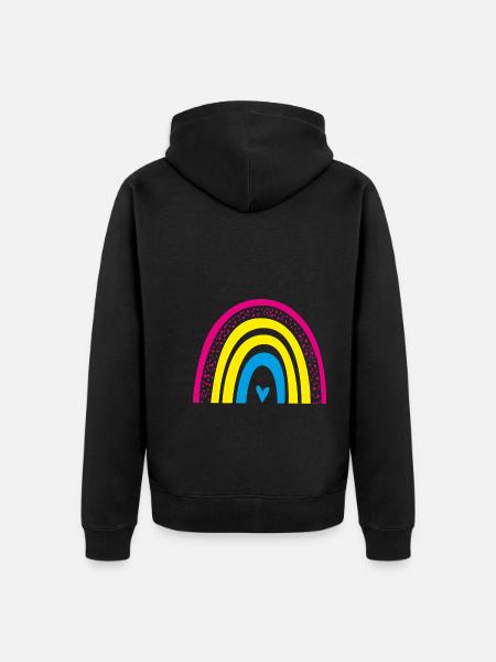 LGBT Pan Rainbow Equality Pansexual - Unisex Premium Organic Zip Hoodie - black