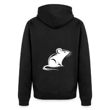 Style de tatouage de dessin de souris - Veste à capuche bio Premium Unisexe - noir - Dos - Nico (187cm)