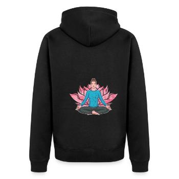 Lotus Blossom Spiritual Yogi Cadeau Yoga - Veste à capuche bio Premium Unisexe - noir - Dos - Nico (187cm)
