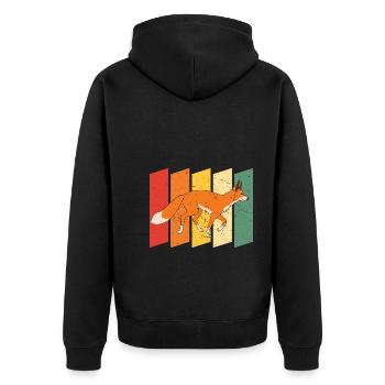 Rétro amoureux des animaux Woodland Animal cadeau Nature renard - Veste à capuche bio Premium Unisexe - noir - Dos - Nico (187cm)