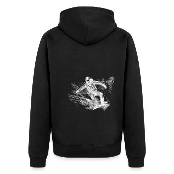 Snowboarding Ride Style Tiefschnee Snowboard Move - Unisex Premium Bio Zip Hoodie - Schwarz - Hinten - Nico (187cm)