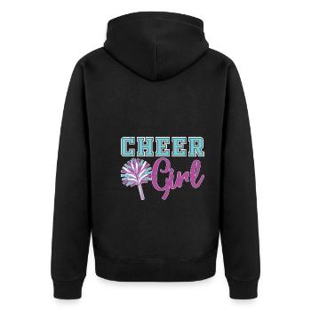 Cheerleading Sportler Mädchen Geschenk Cheerleader - Unisex Premium Bio Zip Hoodie - Schwarz - Hinten - Nico (187cm)