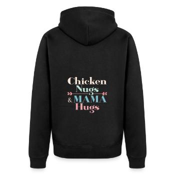 Nugs de poulet et câlins de maman - Veste à capuche bio Premium Unisexe - noir - Dos - Nico (187cm)