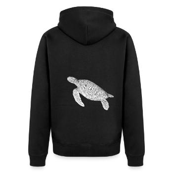 Vintage diving turtle - Unisex Premium Organic Zip Hoodie - black - Back - Nico (187cm)