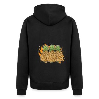 Tropical Fruit Exotic Fruit Gift Pineapple - Unisex Premium Organic Zip Hoodie - black - Back - Nico (187cm)