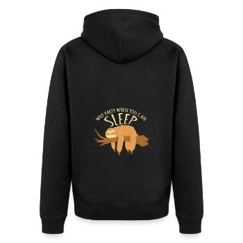 Pourquoi faire la fête quand on peut dormir Paresseux - Veste à capuche bio Premium Unisexe - noir - Dos - Nico (187cm)