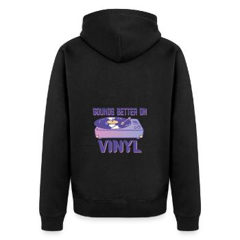 Sounds better on vinyl retro music lovers - Unisex Premium Organic Zip Hoodie - black - Back - Nico (187cm)