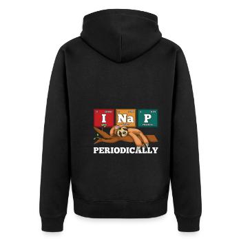 Faulenzer Geschenk Lustiges Schlafendes Faultier - Unisex Premium Bio Zip Hoodie - Schwarz - Hinten - Nico (187cm)