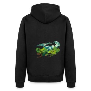 Nature Mountain Fishing Animal Fishing Gift Fish - Unisex Premium Organic Zip Hoodie - black - Back - Nico (187cm)