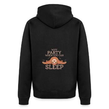 Pourquoi faire la fête quand on peut dormir paresseux - Veste à capuche bio Premium Unisexe - noir - Dos - Nico (187cm)