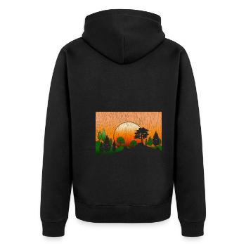 Forest Nature Lover Gift Sunset Nature - Veste à capuche bio Premium Unisexe - noir - Dos - Nico (187cm)