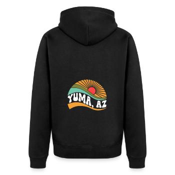 Sunset Yuma Arizona Experience - Unisex Premium Organic Zip Hoodie - black - Back - Nico (187cm)
