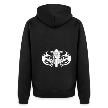 Moto Offroad Tatouage Flammes Style Course - Veste à capuche bio Premium Unisexe - noir - Dos - Nico (187cm)