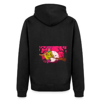 Halloween Pumpkin Bat Full Moon Gift Sorcière - Veste à capuche bio Premium Unisexe - noir - Dos - Nico (187cm)