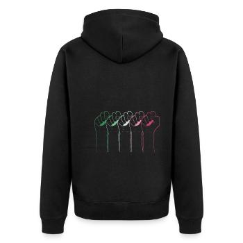 LGBT Abrosexuell Faust LGBTQ Geschenk Abrosexuell - Unisex Premium Bio Zip Hoodie - Schwarz - Hinten - Nico (187cm)
