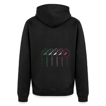 Gay Pride Month LGBTQ Faust Geschenk Abrosexuell - Unisex Premium Bio Zip Hoodie - Schwarz - Hinten - Nico (187cm)