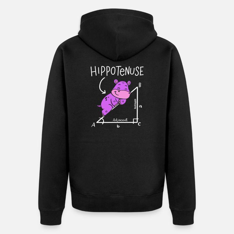 Hippotenuse Hypotenuse Triangle Geometry Math - Unisex Premium Organic Zip Hoodie - black