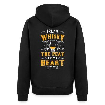 Whiskey Liebhaber Whisky Trinker Geschenk - Unisex Premium Bio Zip Hoodie - Schwarz - Hinten - Nico (187cm)