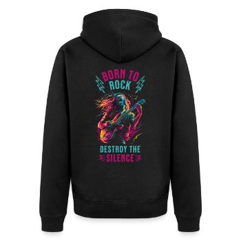 Guitariste Guitare électrique Rock Punk Metal Splash Neon - Veste à capuche bio Premium Unisexe - noir - Dos - Nico (187cm)