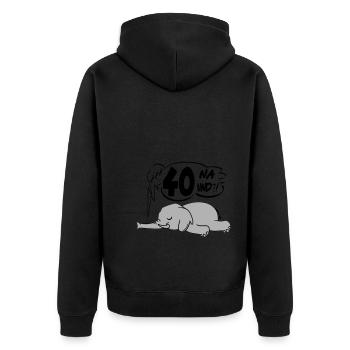 Geburtstag 40 Birthday Lustig Elefant Na und - Unisex Premium Bio Zip Hoodie - Schwarz - Hinten - Nico (187cm)