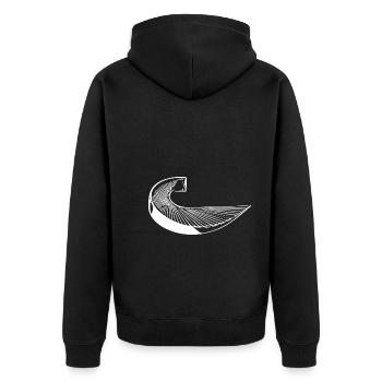 Geometrische Kurve Treppe - Unisex Premium Bio Zip Hoodie - Schwarz - Hinten - Nico (187cm)