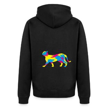 LGBT Cat Pan Pride Month Gift Pansexual - Unisex Premium Organic Zip Hoodie - black - Back - Nico (187cm)