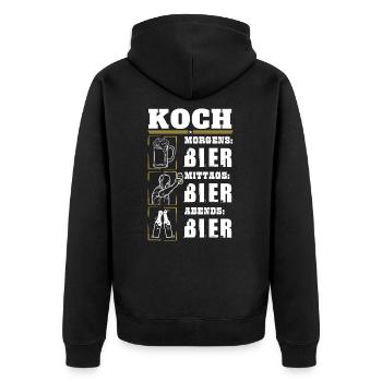 My daily routine as a chef - Unisex Premium Organic Zip Hoodie - black - Back - Nico (187cm)