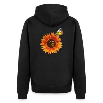 natur 24 - Unisex Premium Bio Zip Hoodie - Schwarz - Hinten - Nico (187cm)