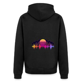 Égaliseur Musique Cadeau Vaporwave Soundwave - Veste à capuche bio Premium Unisexe - noir - Dos - Nico (187cm)
