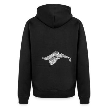 Petite tortue curieuse - Veste à capuche bio Premium Unisexe - noir - Dos - Nico (187cm)