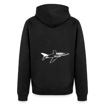 Jet Flugzeug Flieger - Unisex Premium Bio Zip Hoodie - Schwarz - Hinten - Nico (187cm)