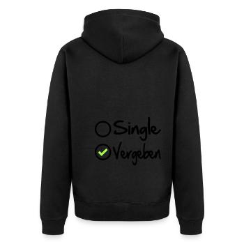 Ehefrau Ehemann Vergeben Verheiratet besetzt - Unisex Premium Bio Zip Hoodie - Schwarz - Hinten - Nico (187cm)