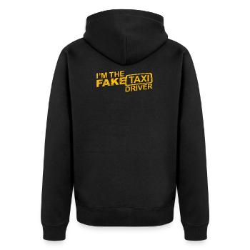 FAKE Taxi Driver avec effet GRUNGE - Veste à capuche bio Premium Unisexe - noir - Dos - Nico (187cm)