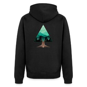 L’arbre triangulaire - Veste à capuche bio Premium Unisexe - noir - Dos - Nico (187cm)