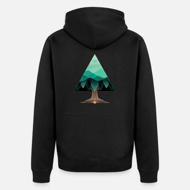 The triangular tree - Unisex Premium Organic Zip Hoodie - black