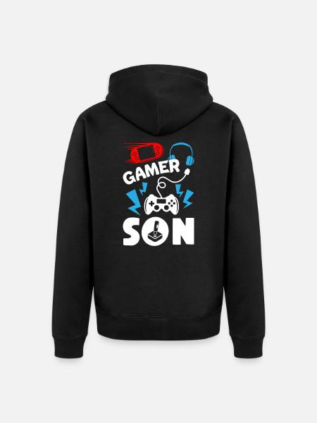 Gamer Son - Unisex Premium Organic Zip Hoodie - black