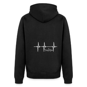 Heartbeat pour les requins d’eau profonde élégants et rapides - Veste à capuche bio Premium Unisexe - noir - Dos - Nico (187cm)