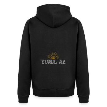 Expérience au coucher du soleil à Yuma, en Arizona - Veste à capuche bio Premium Unisexe - noir - Dos - Nico (187cm)