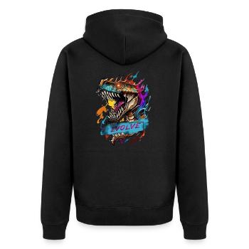 Évolution rugissante - Veste à capuche bio Premium Unisexe - noir - Dos - Nico (187cm)