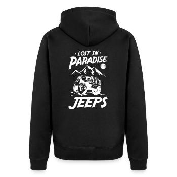 Lost In Paradise Jeeps - Veste à capuche bio Premium Unisexe - noir - Dos - Nico (187cm)