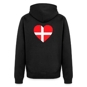 Coeur Danemark Scandinavie amour - Veste à capuche bio Premium Unisexe - noir - Dos - Nico (187cm)