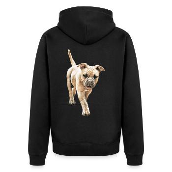 Bouledogue Vieux Bouledogue Anglais Chien Chiens - Veste à capuche bio Premium Unisexe - noir - Dos - Nico (187cm)