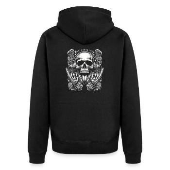 Tête de mort rocker - Veste à capuche bio Premium Unisexe - noir - Dos - Nico (187cm)