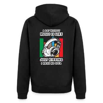 Une journée sans musique - Veste à capuche bio Premium Unisexe - noir - Dos - Nico (187cm)