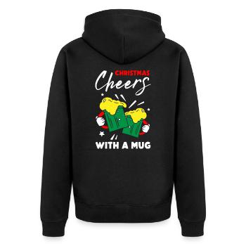 Christmas Cheers With A Mug - Unisex Premium Bio Zip Hoodie - Schwarz - Hinten - Nico (187cm)
