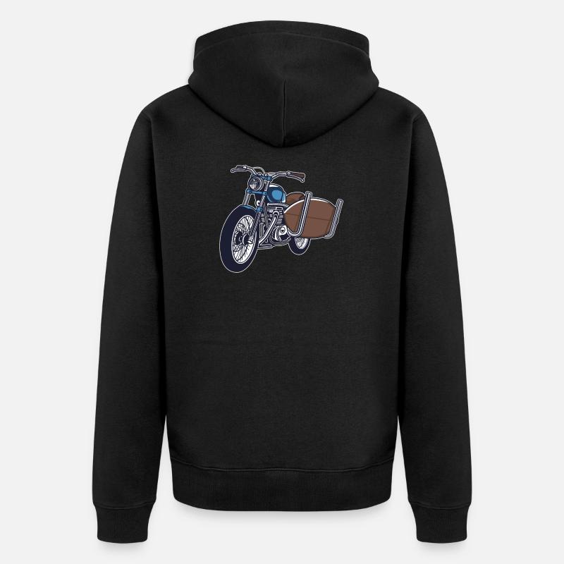 Moto avec planche de surf - Veste à capuche bio Premium Unisexe - noir