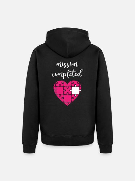 Mission Completed Puzzle - Unisex Premium Organic Zip Hoodie - black