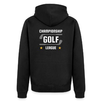 Championship golf league (Golfschläger, Sterne) - Unisex Premium Bio Zip Hoodie - Schwarz - Hinten - Nico (187cm)